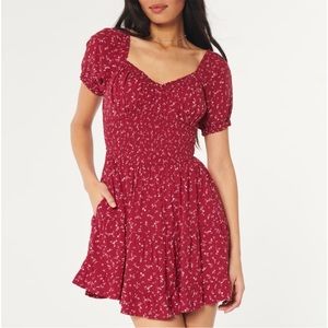 Red Romper with White Flowers mini